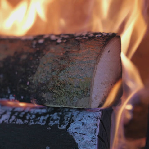ECOFUEL™ Ash Firewood Logs Burning Close Video Loop